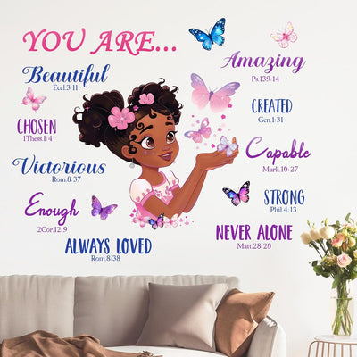 Adhesivos decorativos para niñas motivacionales con mariposa