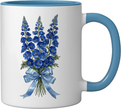 Taza Cerámica Flor de Julio Azul/Blanco