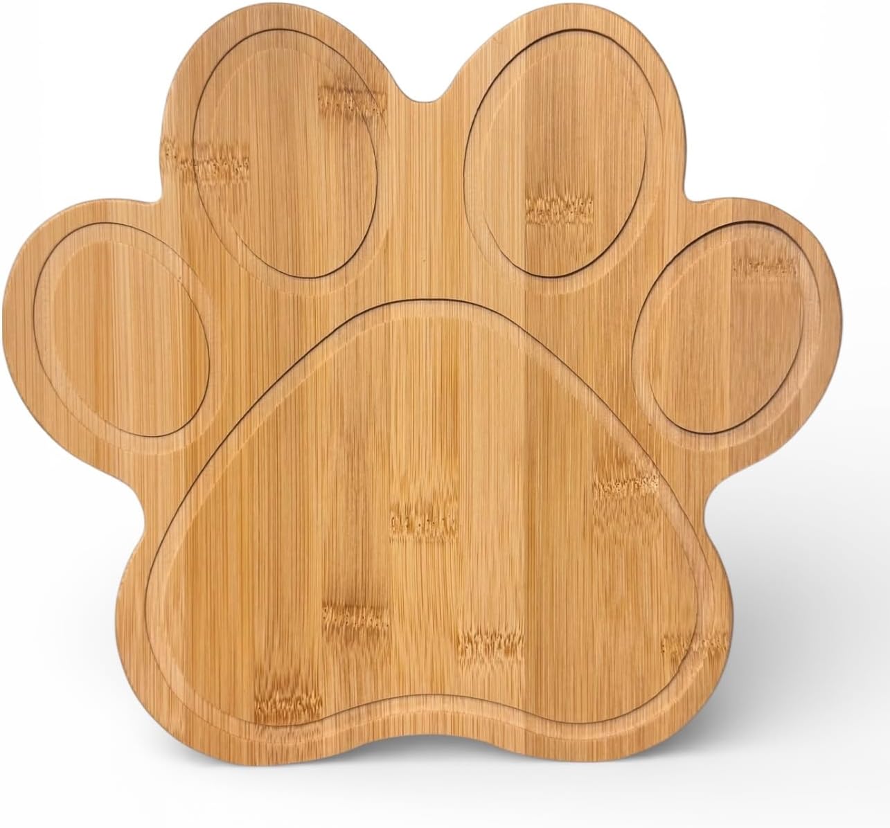 Tablero de cortar para perros con forma de pata de bamboo
