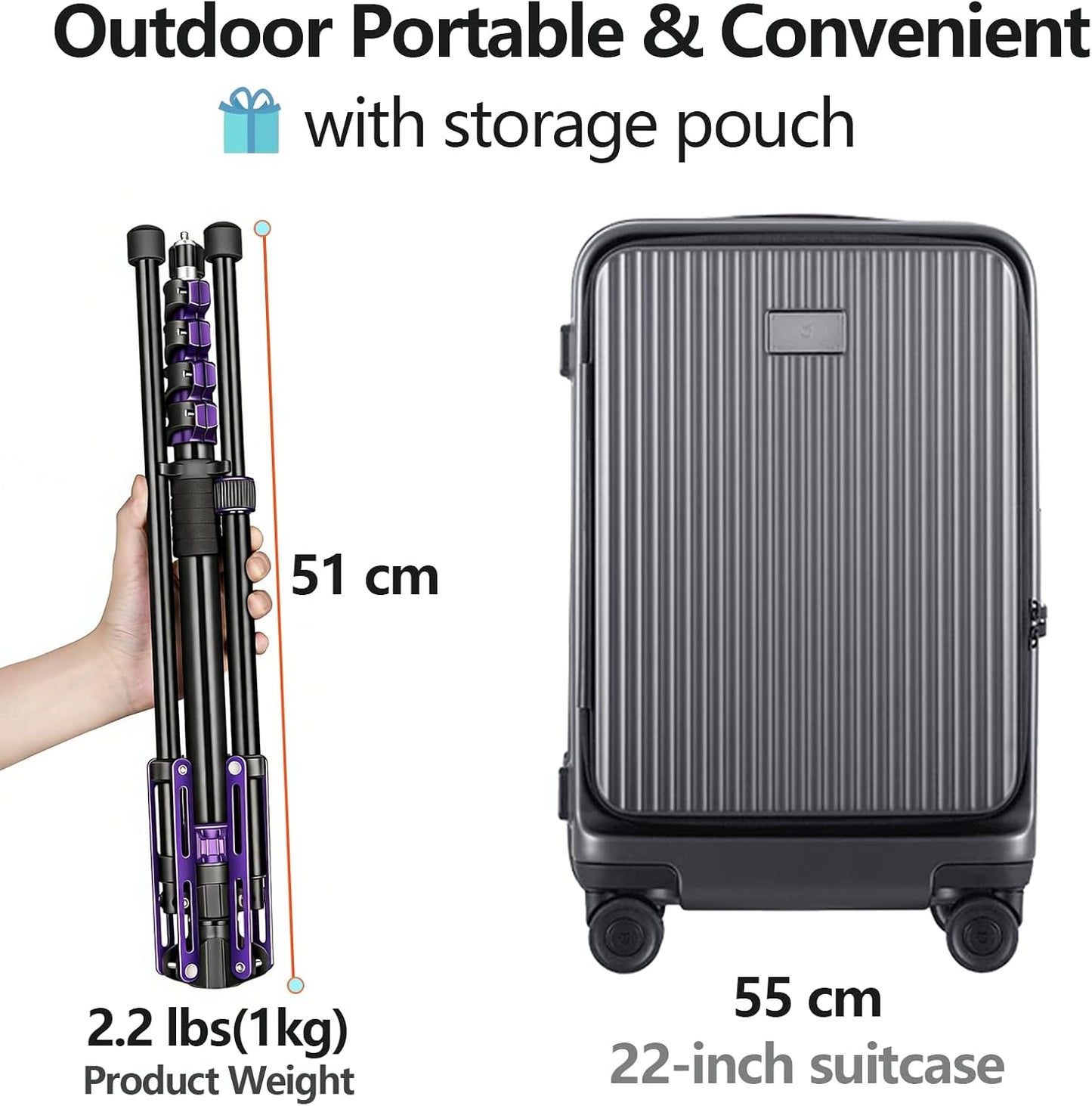 Soporte luz aluminio 6.9pies carga 4.4libras trípode viaje