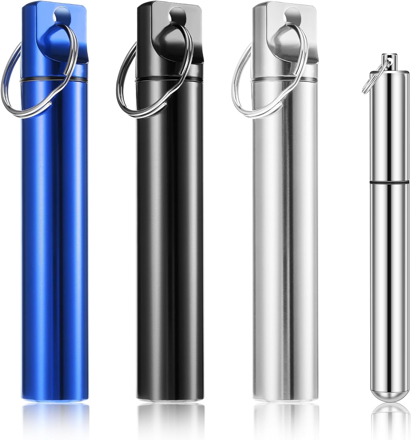 Set 4 soportes metal palillos dientes con llavero impermeable