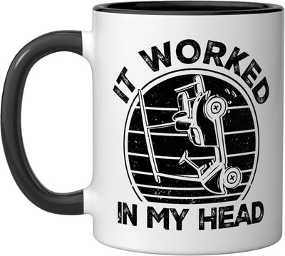 Taza Cerámica para Carrito de Golf Negro/Blanco