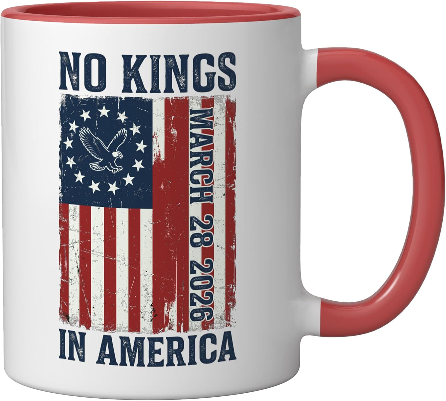 Taza cerámica bandera de EE.UU. roja y blanca