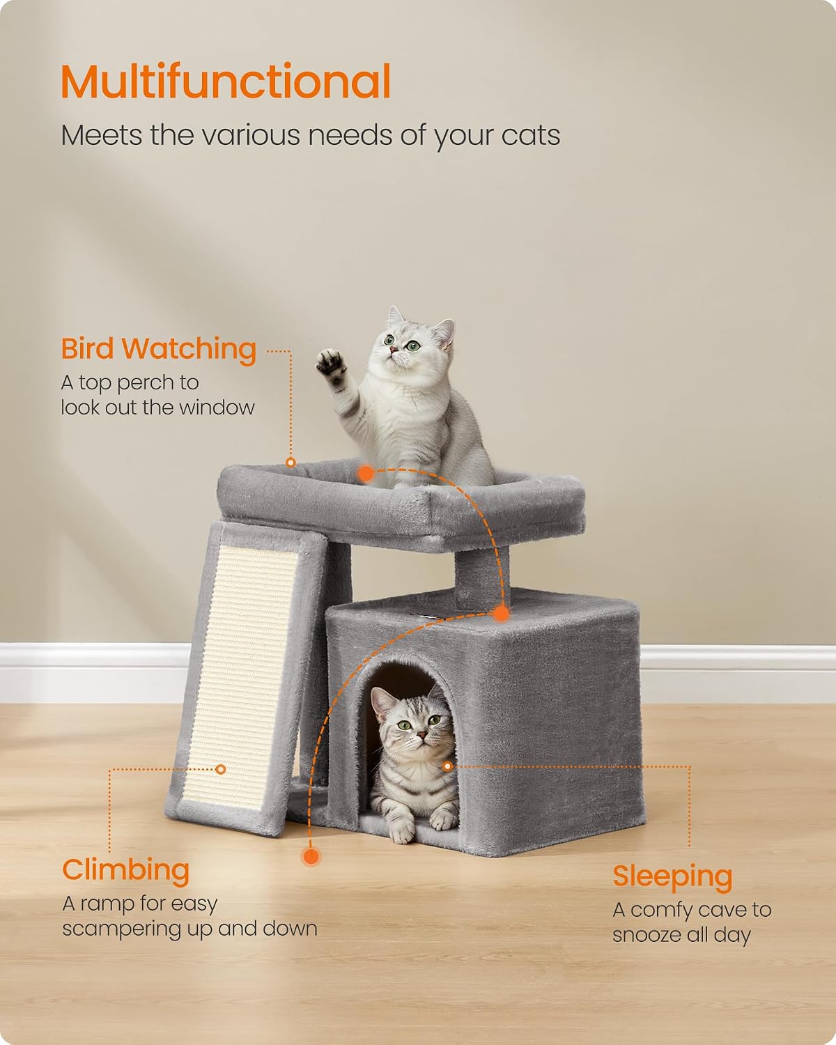 Árbol gato 20x15x18pulg gris paloma