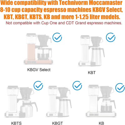 100 filtros de café para Technivorm Moccamaster en cono no 4 compatible con 8-10 tazas blanco
