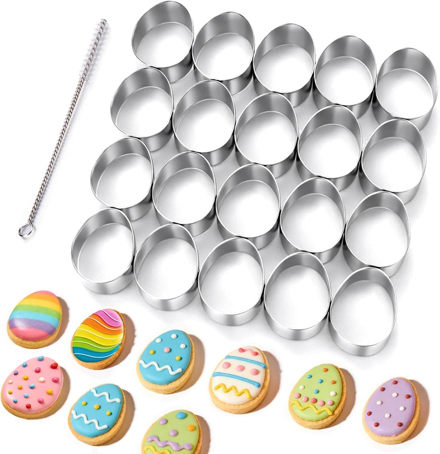 Cortador galletas huevo 1.2pulg metal 20 cavidades