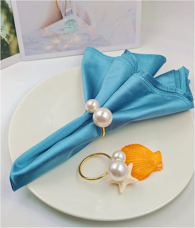 Juego de 12 servilleteros dorados de metal para boda, Pascua y fiestas