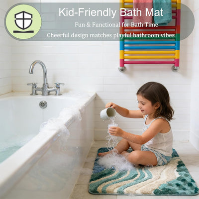 Tapete baño playa 20x32pulg antideslizante decoración hogar verde