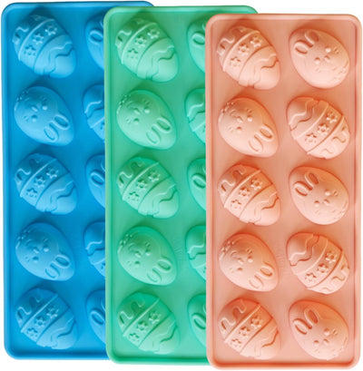 Moldes de silicona para chocolate, huevos de Pascua, gomitas y cubos de hielo