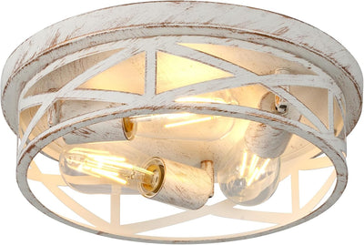 Lámpara techo empotrado metal 13pulg dormitorio sala cocina blanco dorado