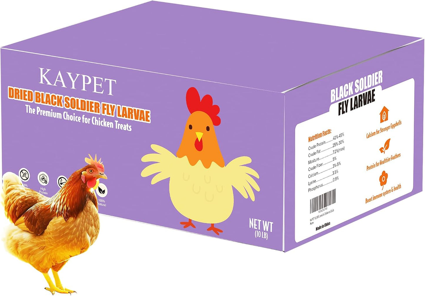 Larvas BSF 10lb para pollo patos aves sin OMG alto calcio