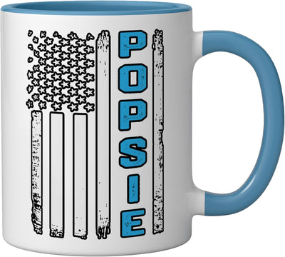 Taza Cerámica Bandera Americana Azul Blanco