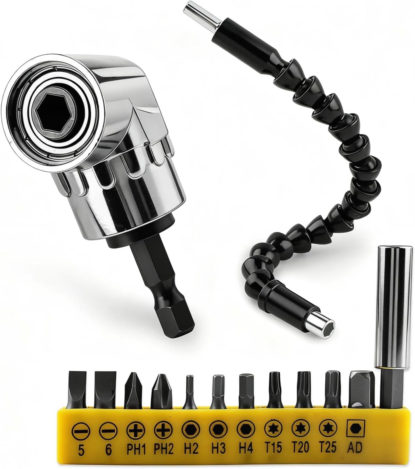 Adaptador taladro 105 grados con enchufe magneto y puntas flexibles