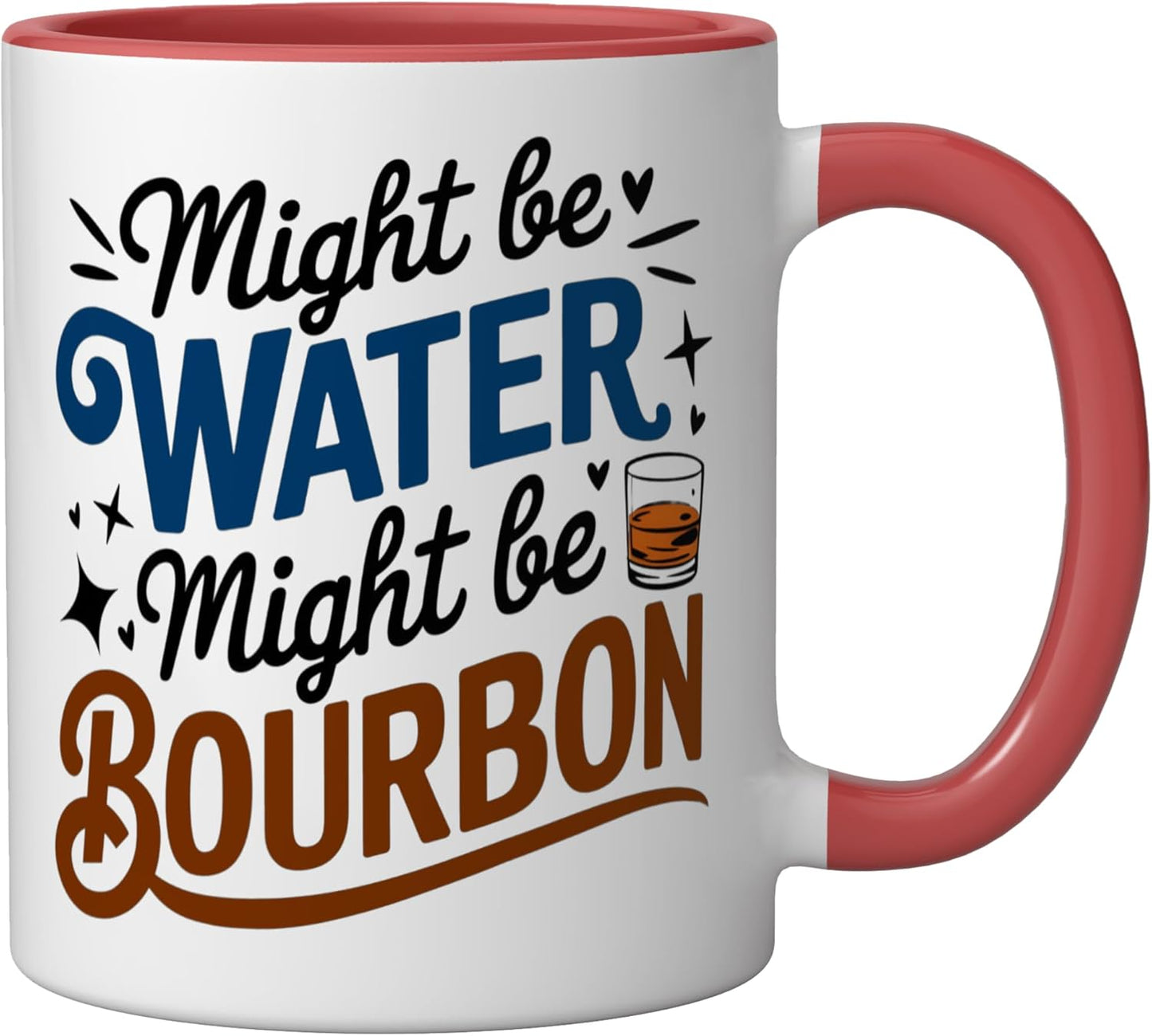 Taza cerámica para bourbon divertida roja/blanca