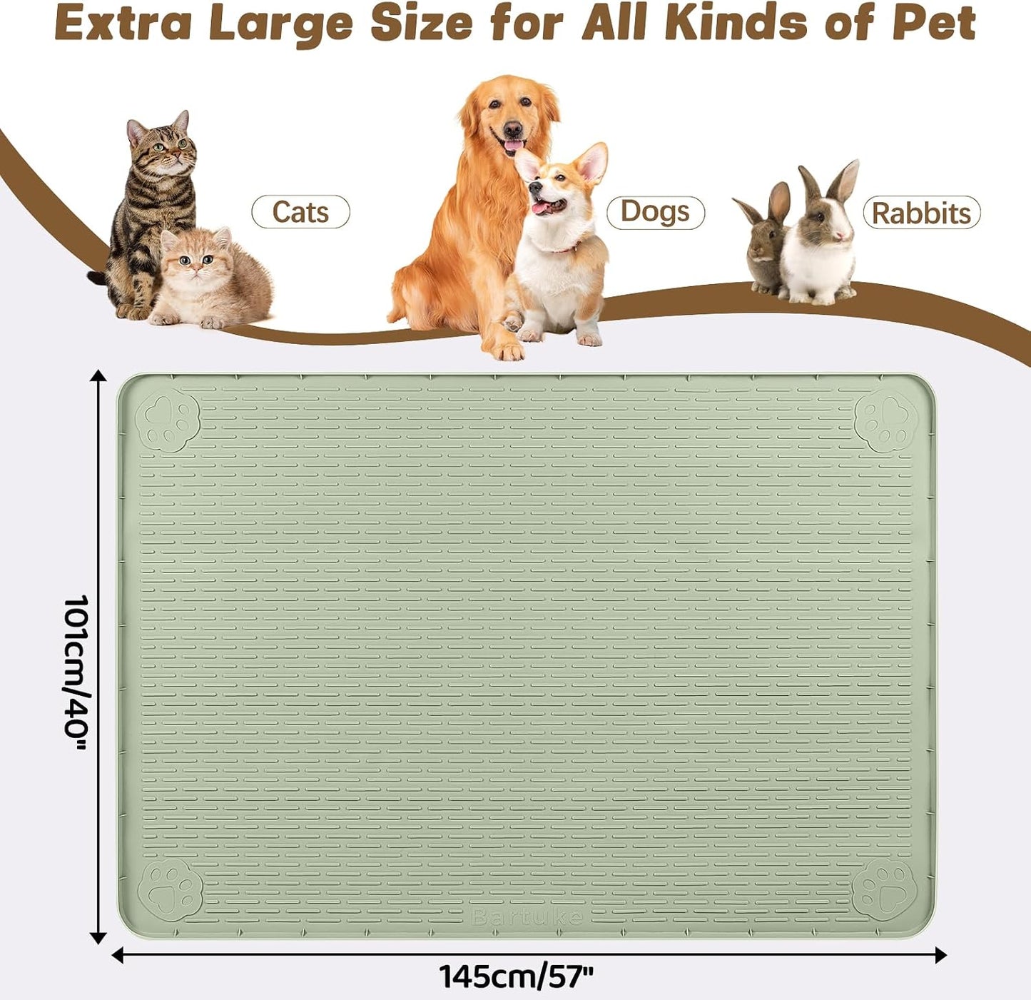Tapete silicona mascotas 57x40pulg antideslizante