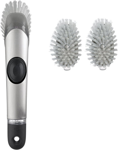 Cepillo dispensador jabón SteeL set 2