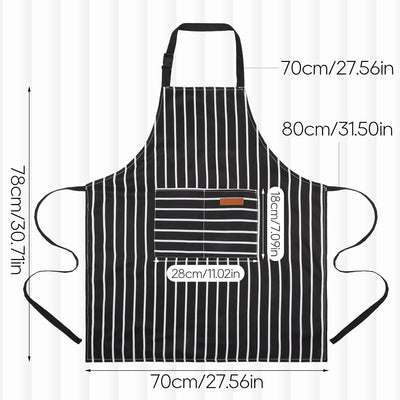 Delantal cocina ajustable con bolsillos para chef y jardinería
