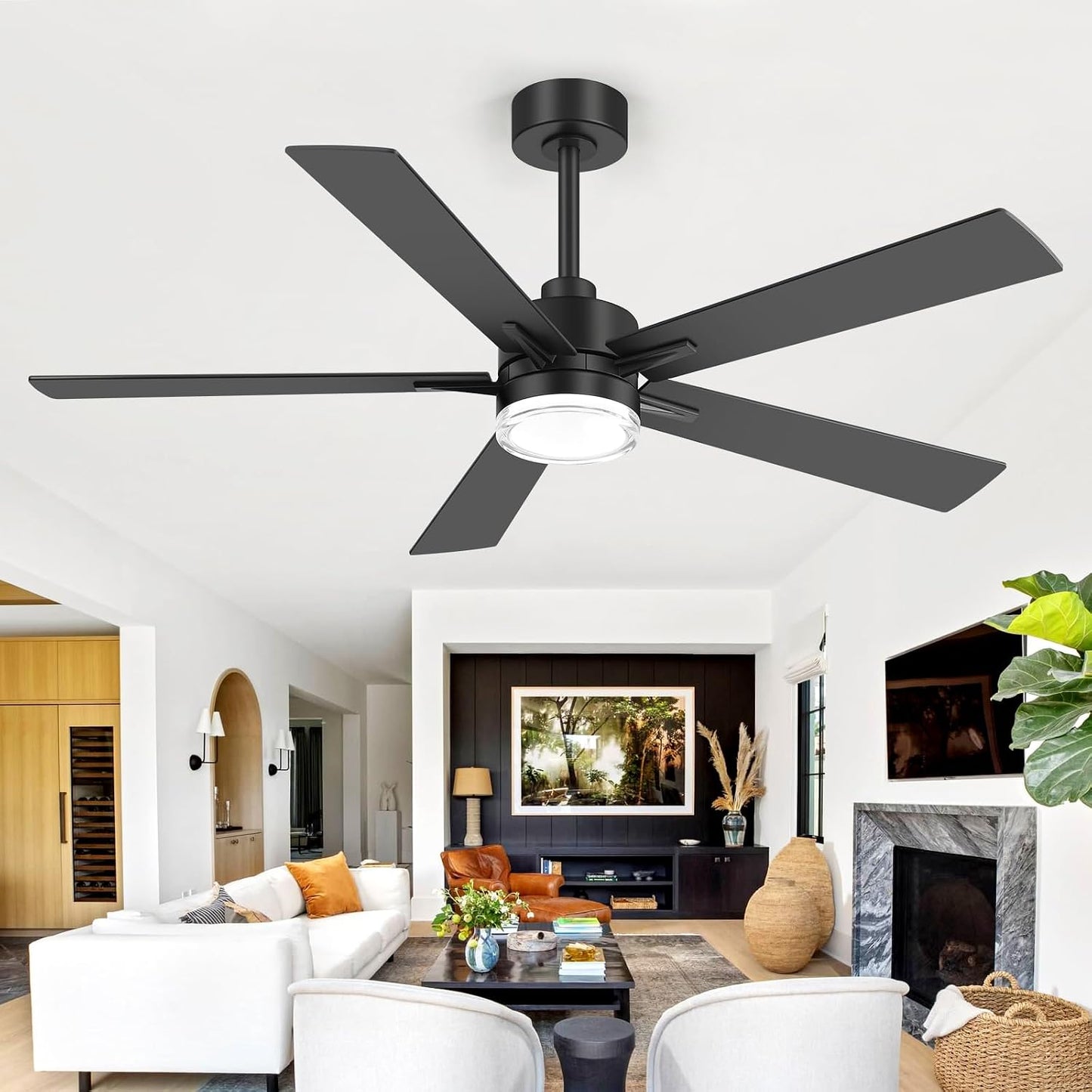 Ventilador techo 52pulg luces control remoto motor CC sala