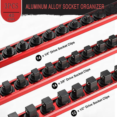 Juego organizador magnético zócalo 3 rieles aluminio