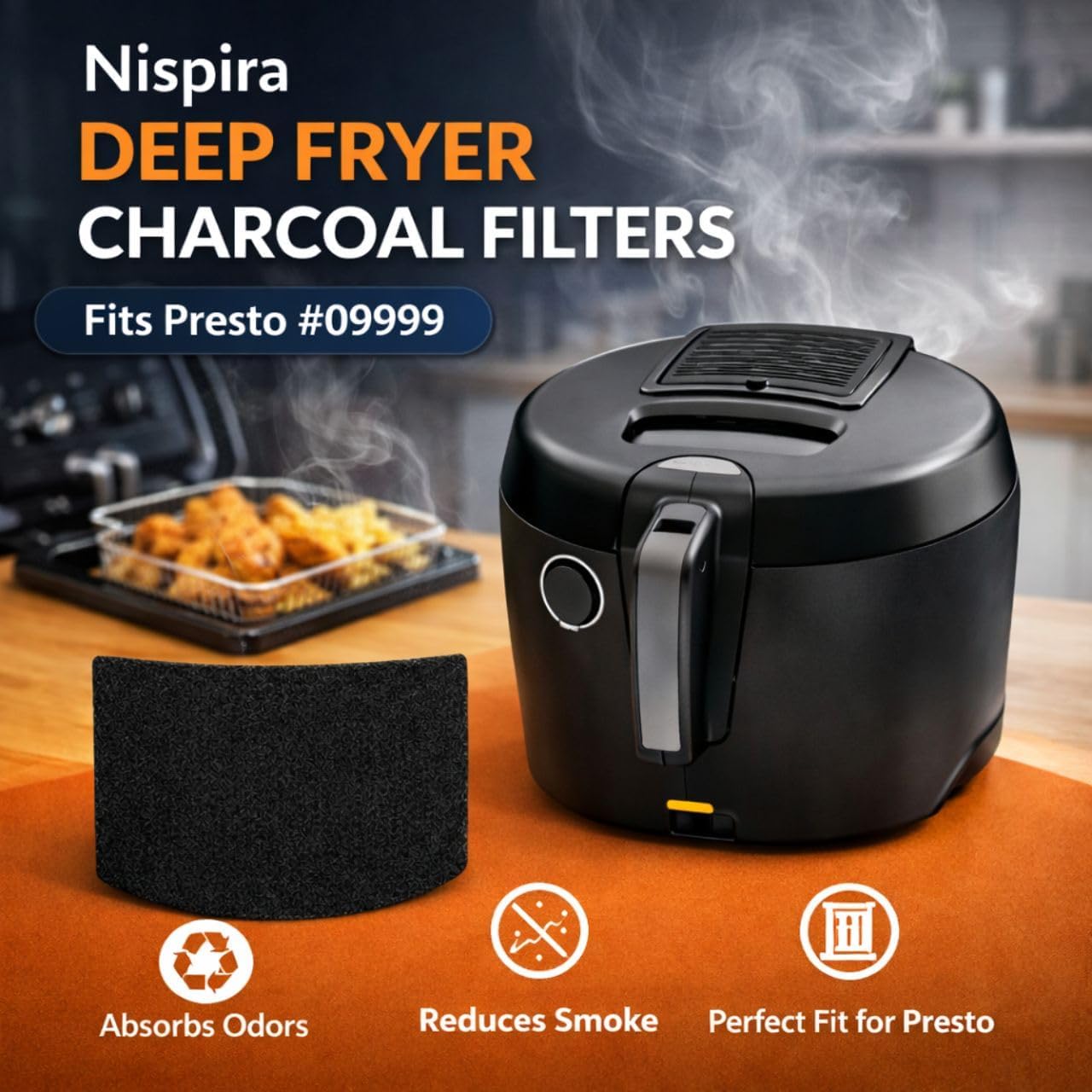 Filtro carbón repuesto freidora Presto CoolDaddy