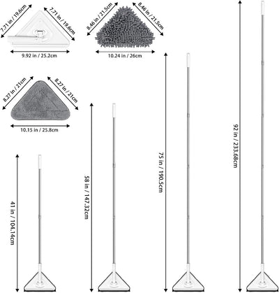 Limpiador pared trapeador 92pulg ajustable seco y húmedo