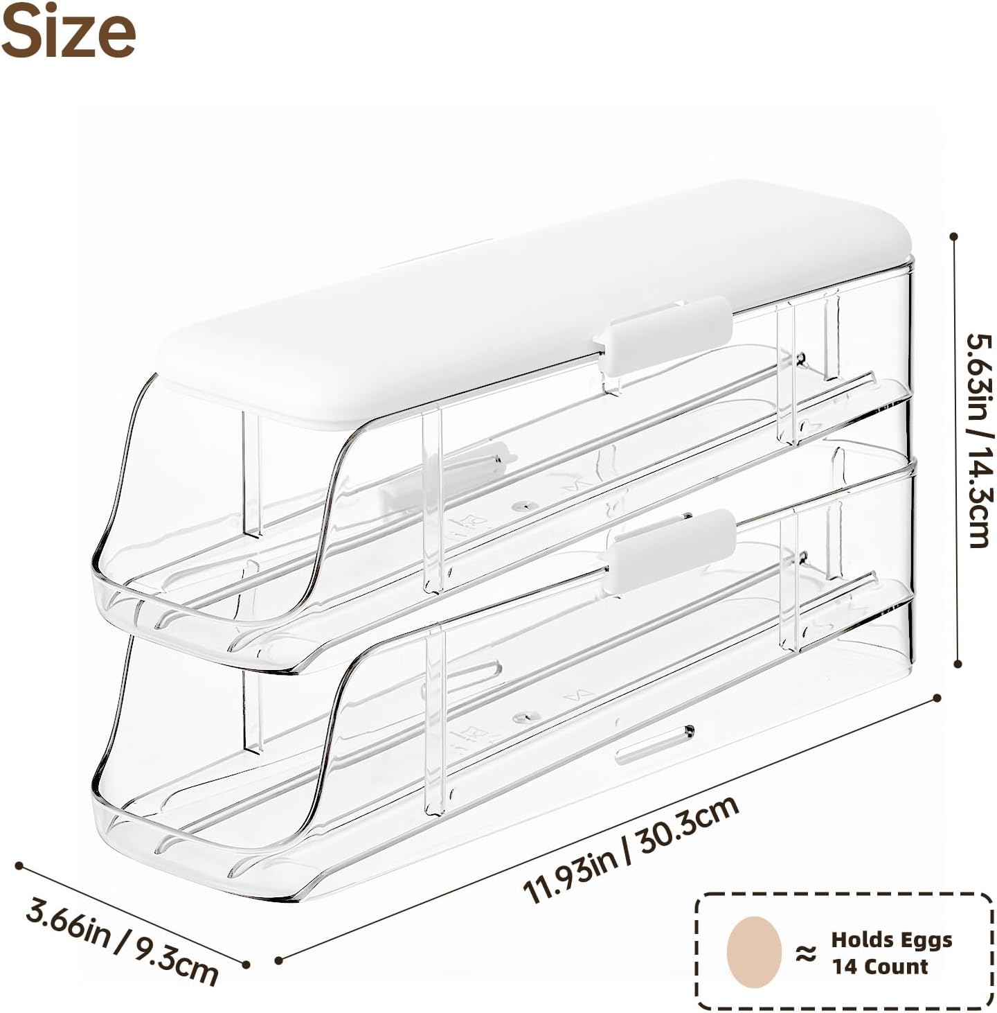 Soporte huevos 2 niveles con tapa transparente apilable