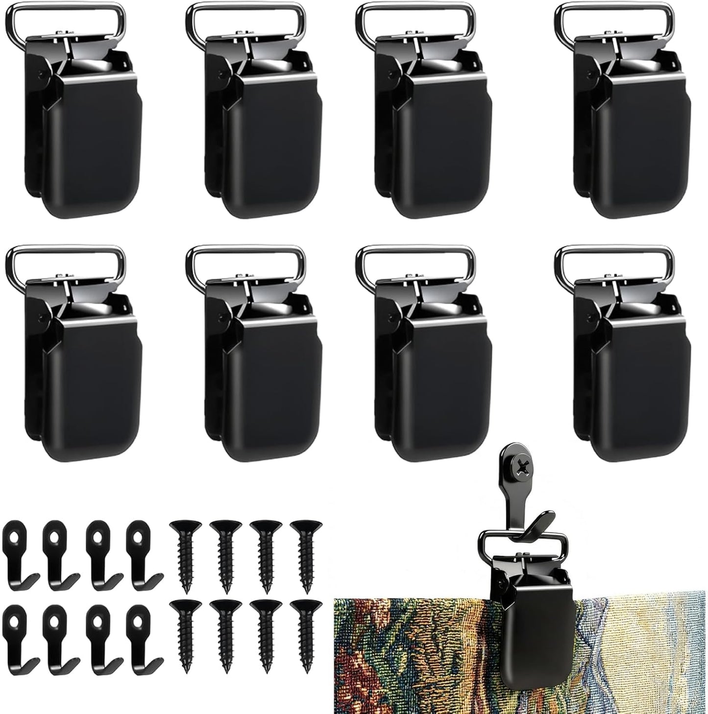 8 Pzas Ganchos Tapicería Metal Antiderrap Colgador Pared