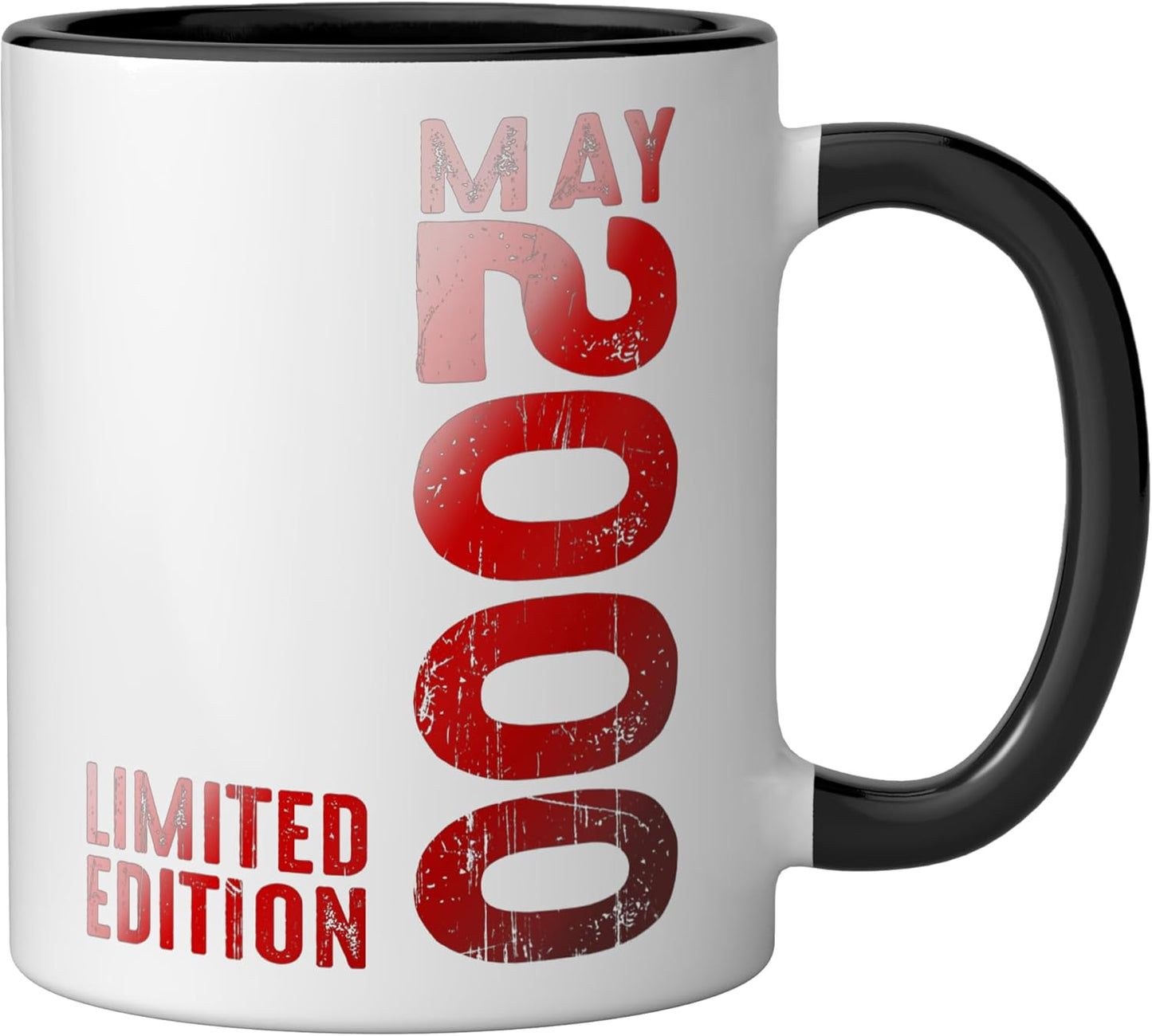 Taza cerámica retro año 2000 negra/blanca