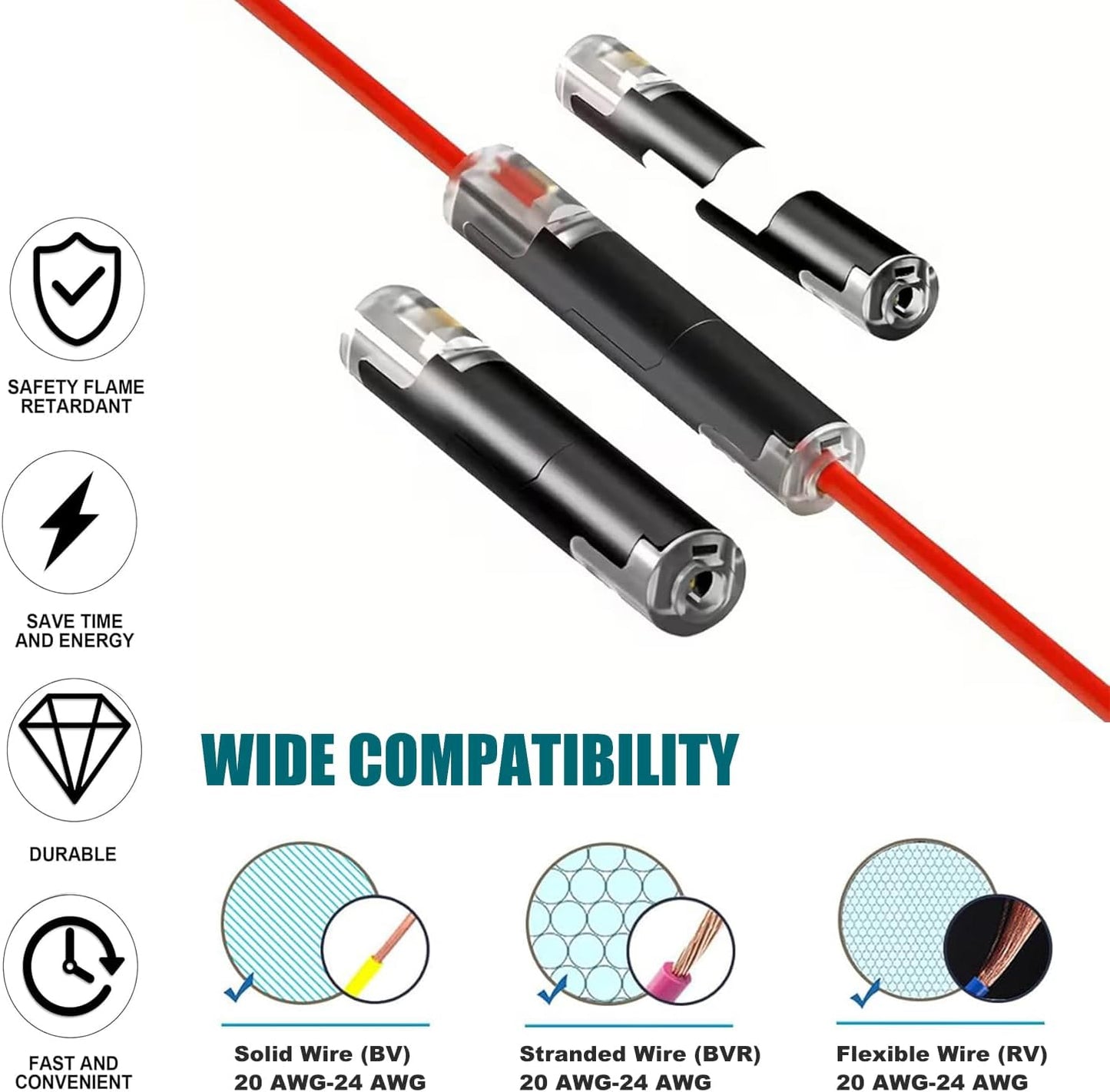 Conectores LED enchufable AWG 20-24 clavija universal
