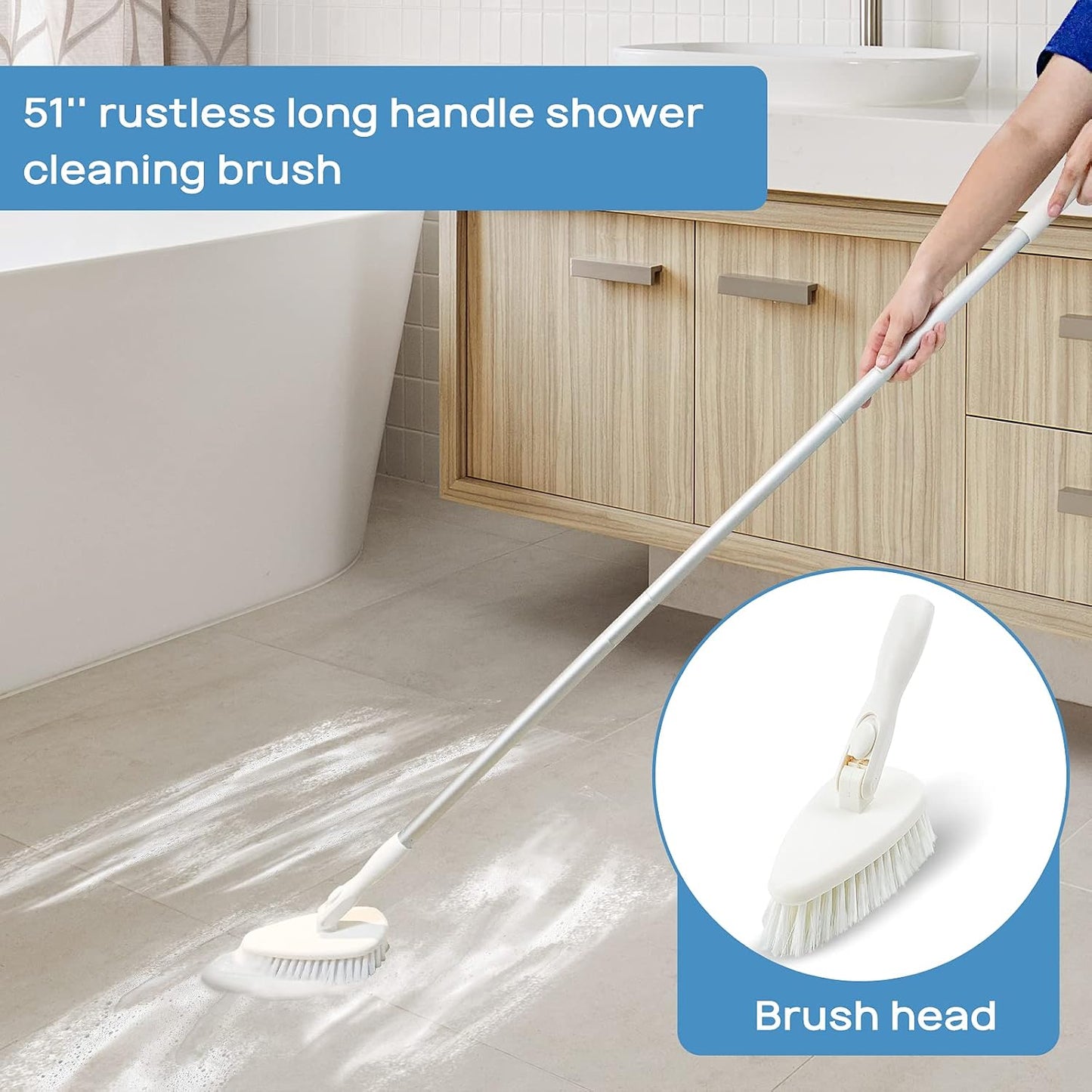 Combo cepillo limpiador ducha azulejos baño trapeador