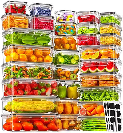 50 Pzas Contenedores Almacenamiento Comida con Tapas Reutilizables