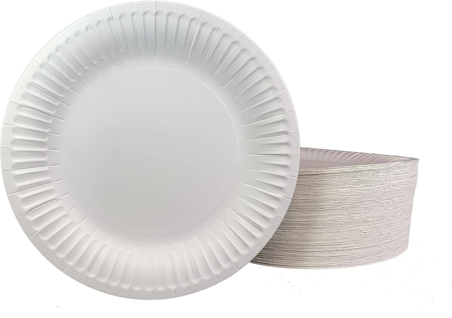 Platos de papel revestidos 9 pulgadas 125 unidades blancos resistentes a grasa para fiestas y uso diario