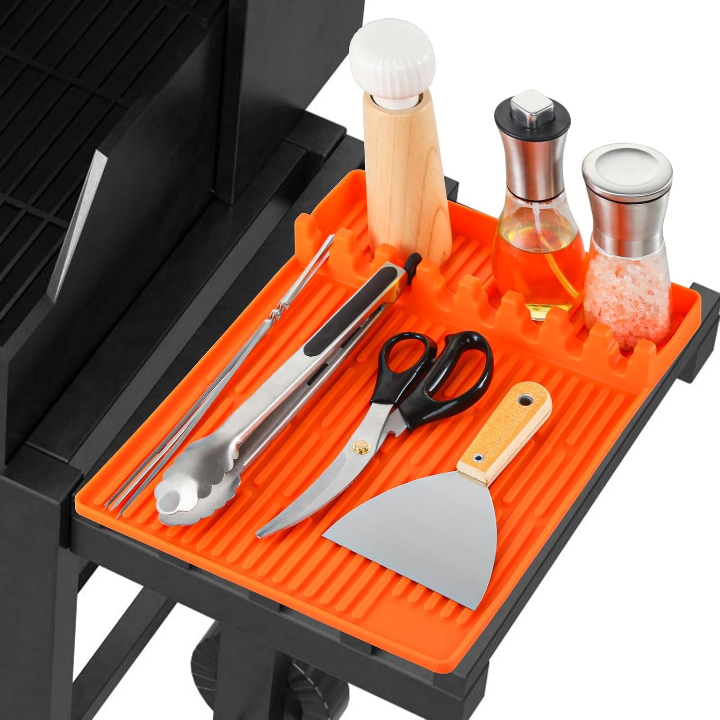 Tapete silicona parrilla con almohadilla goteo naranja
