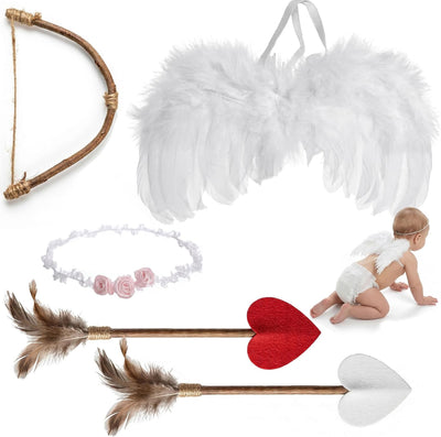 Alas de ángel bebé 5 pzas kit foto Cupido con diadema