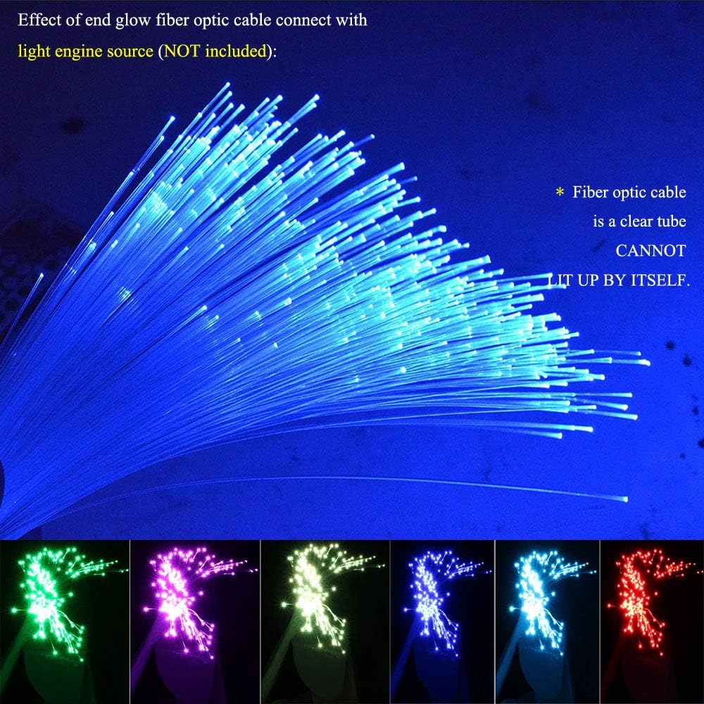 Cable fibra optica brillo final 0.04pulg x328pies para decoracion