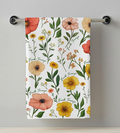 Toalla de cocina con flores anti conservador para decoración liberal