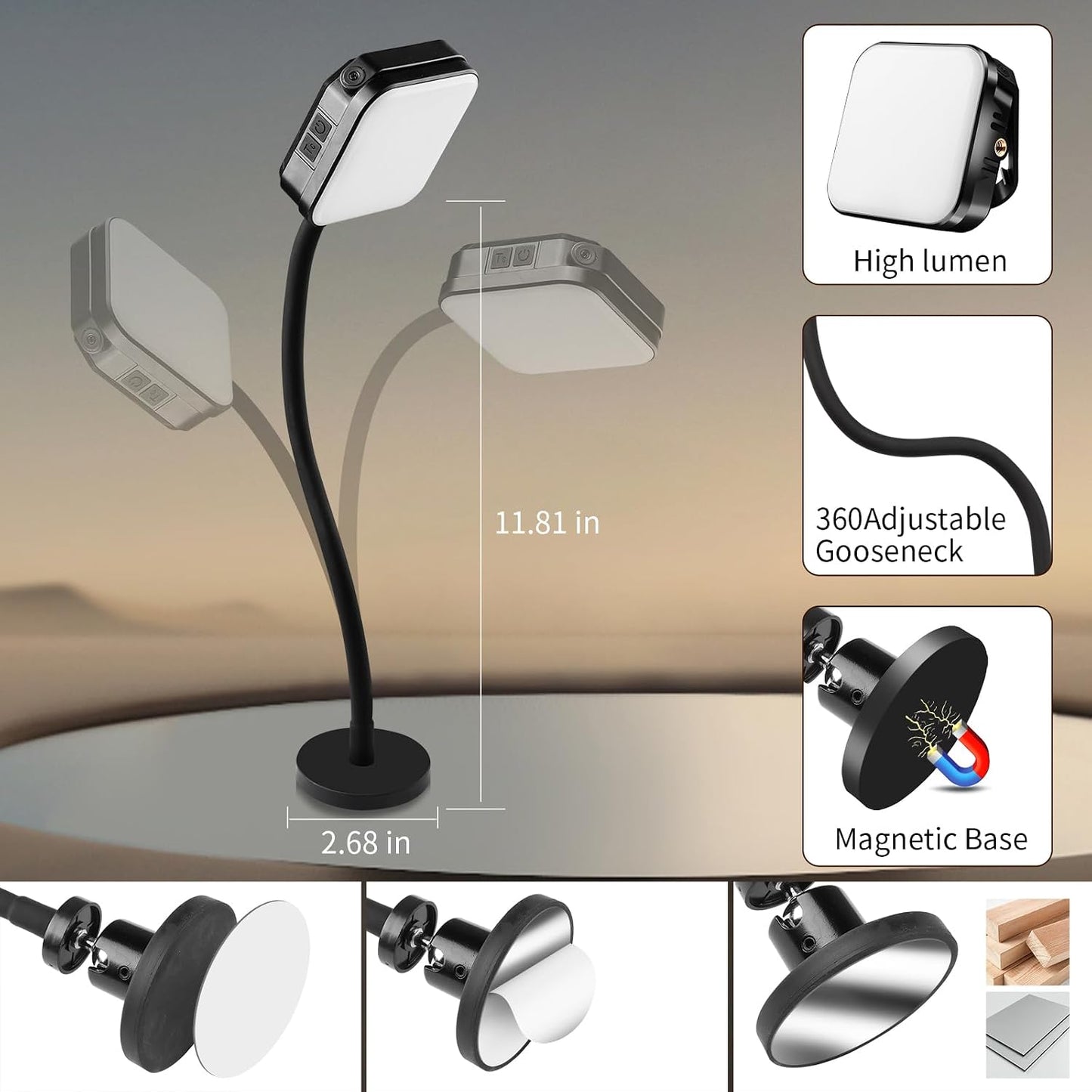 Luces magnéticas para parrilla recargable impermeable