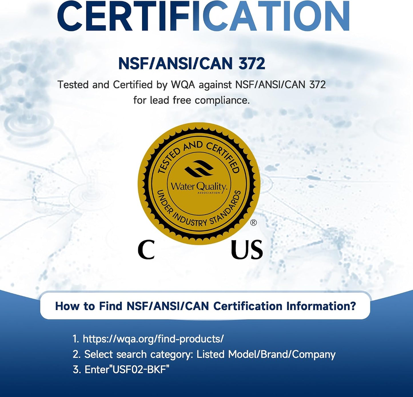 Sistema filtro agua fregadero 20K galones NSF 0.5μm