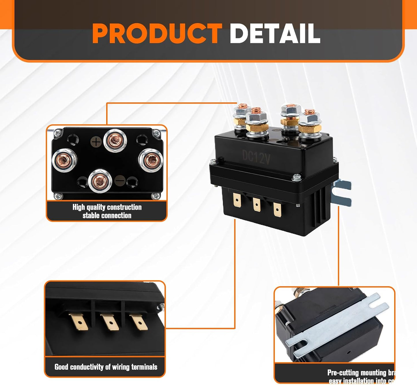 Contactor solenoide cabrestante 12V 500A comp Warn Polaris