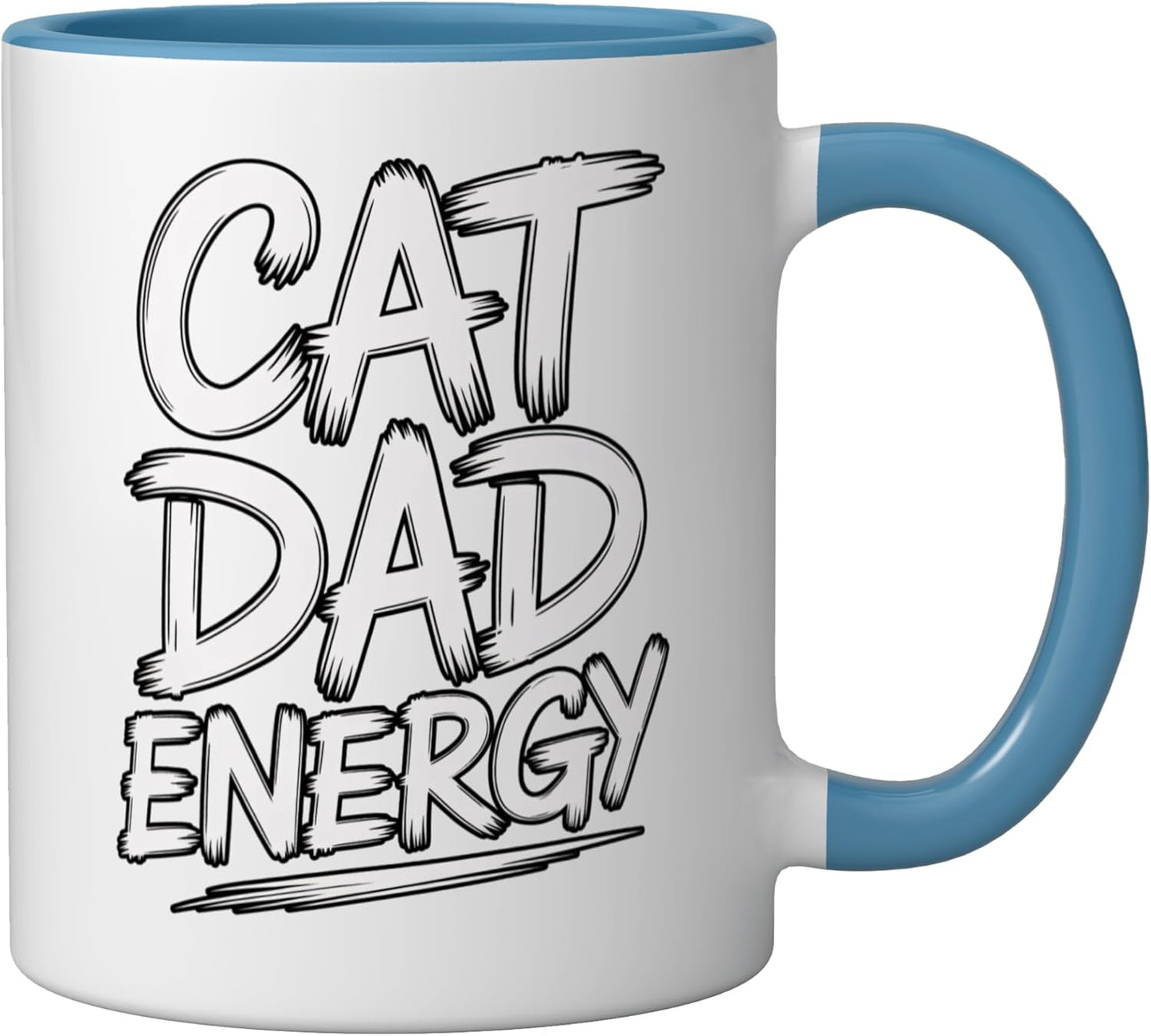 Taza Cerámica para Gato Energía Azul/Blanco
