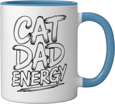 Taza Cerámica para Gato Energía Azul/Blanco
