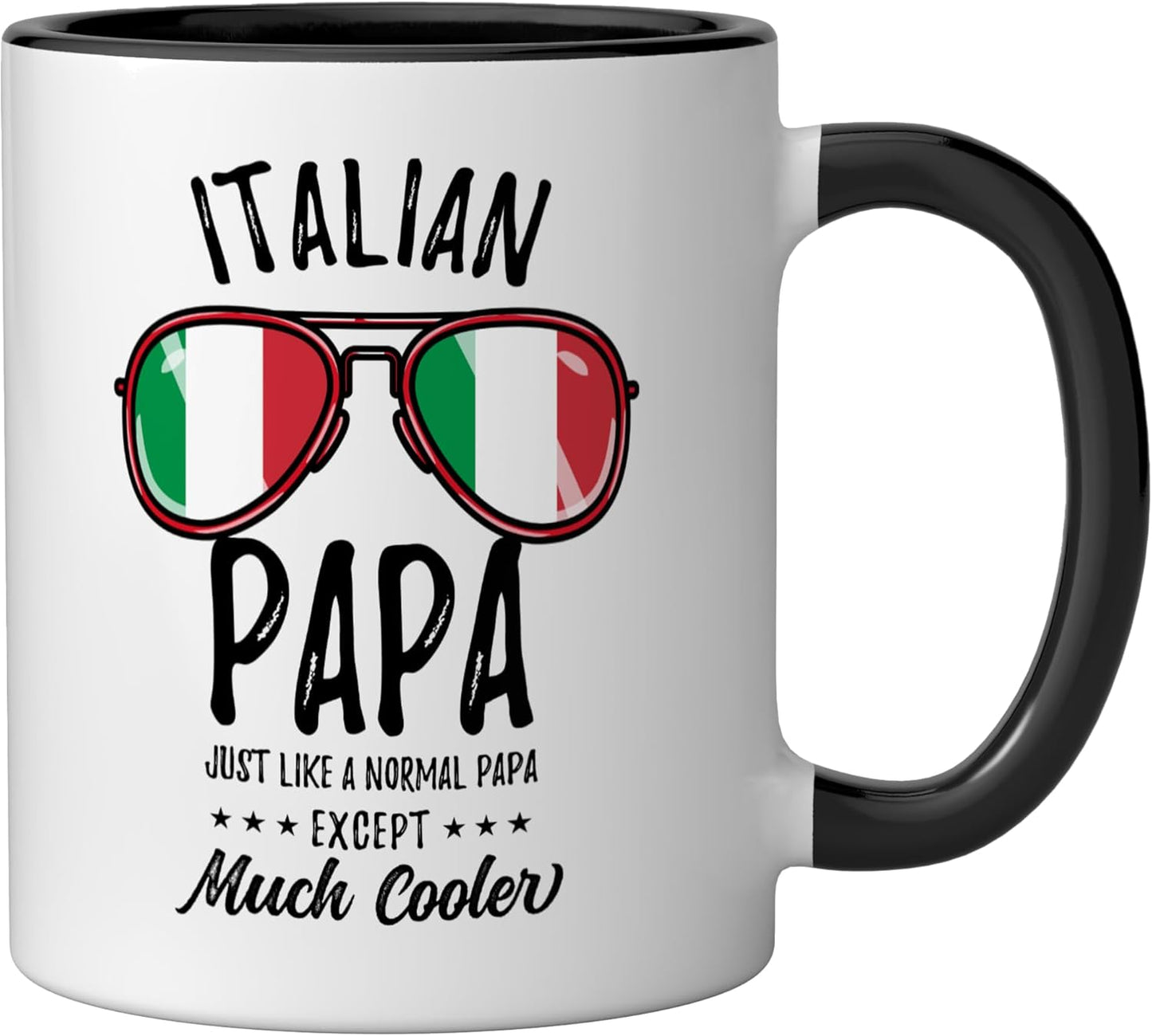 Taza cerámica italiana para papá negra/blanca