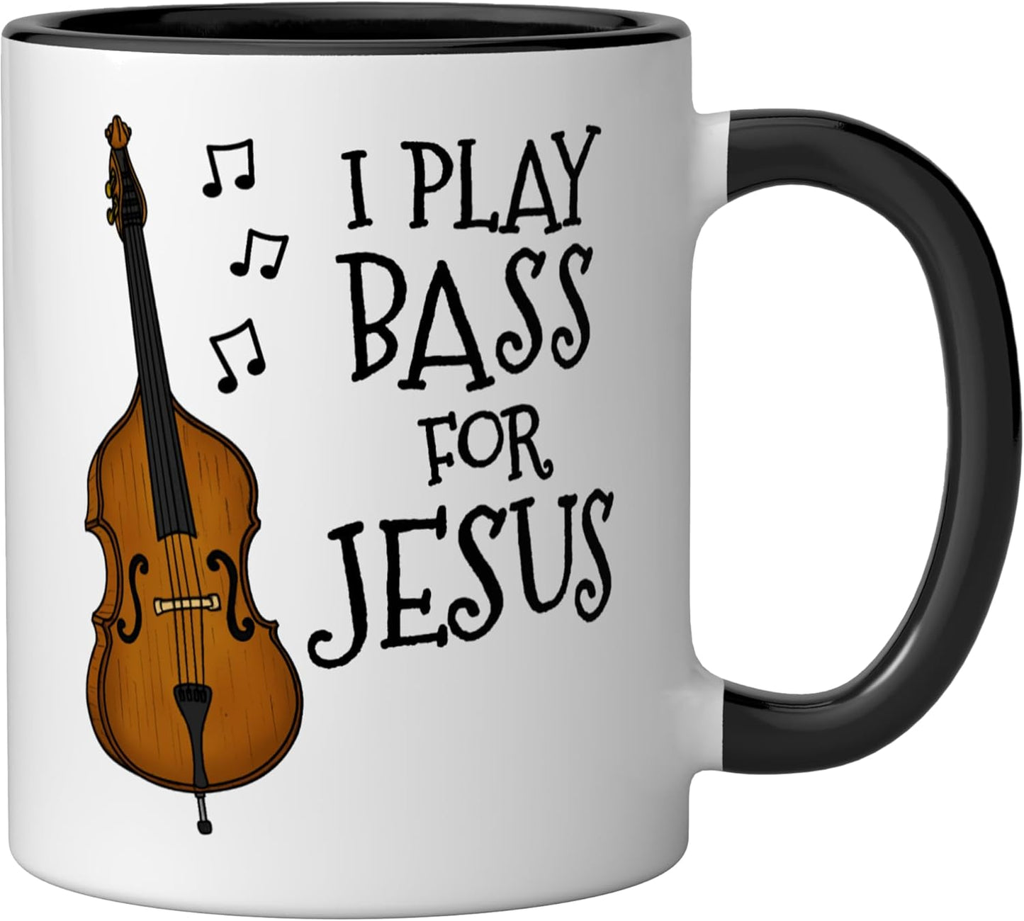 Taza Cerámica para Músico Iglesia Negro/Blanco