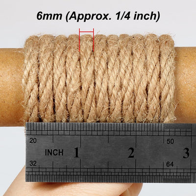 Cuerda yute 6mm 20m para manualidades jardinería gatos decoración