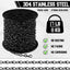 Cadena Black Jack negra 50ft 10 ganchos S acero galvanizado carrete