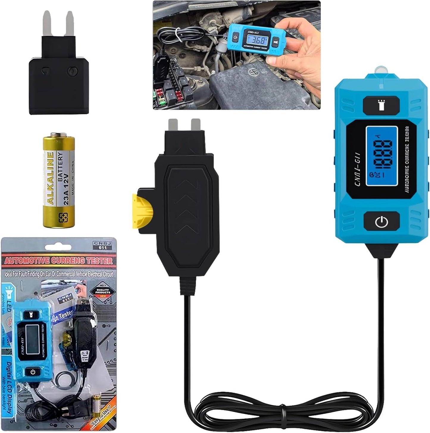Probador fusibles automotriz 0.01-20A con pantalla LED