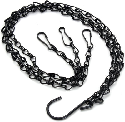 Ganchos colgantes negros para cestas 20pulg set 4
