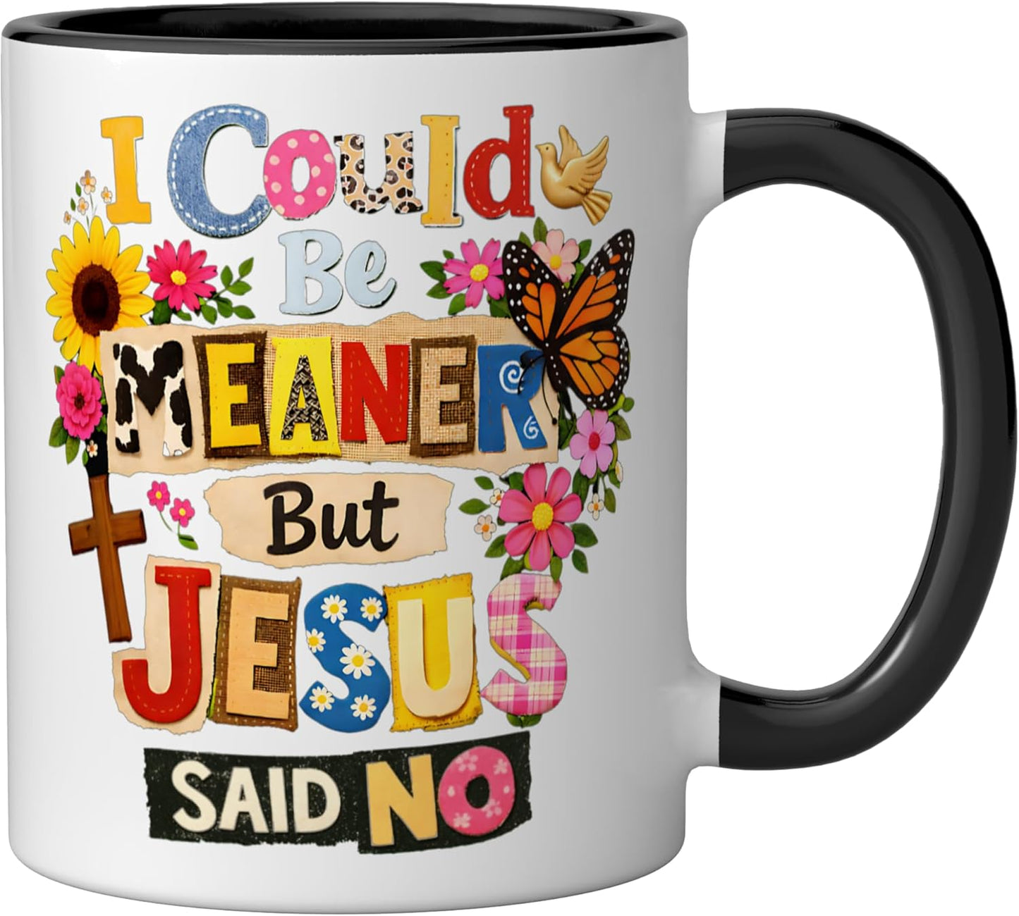 Taza Cerámica Cristiana Con Frase Negro/Blanco