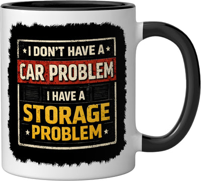 Taza cerámica humor garage storage negra/blanca