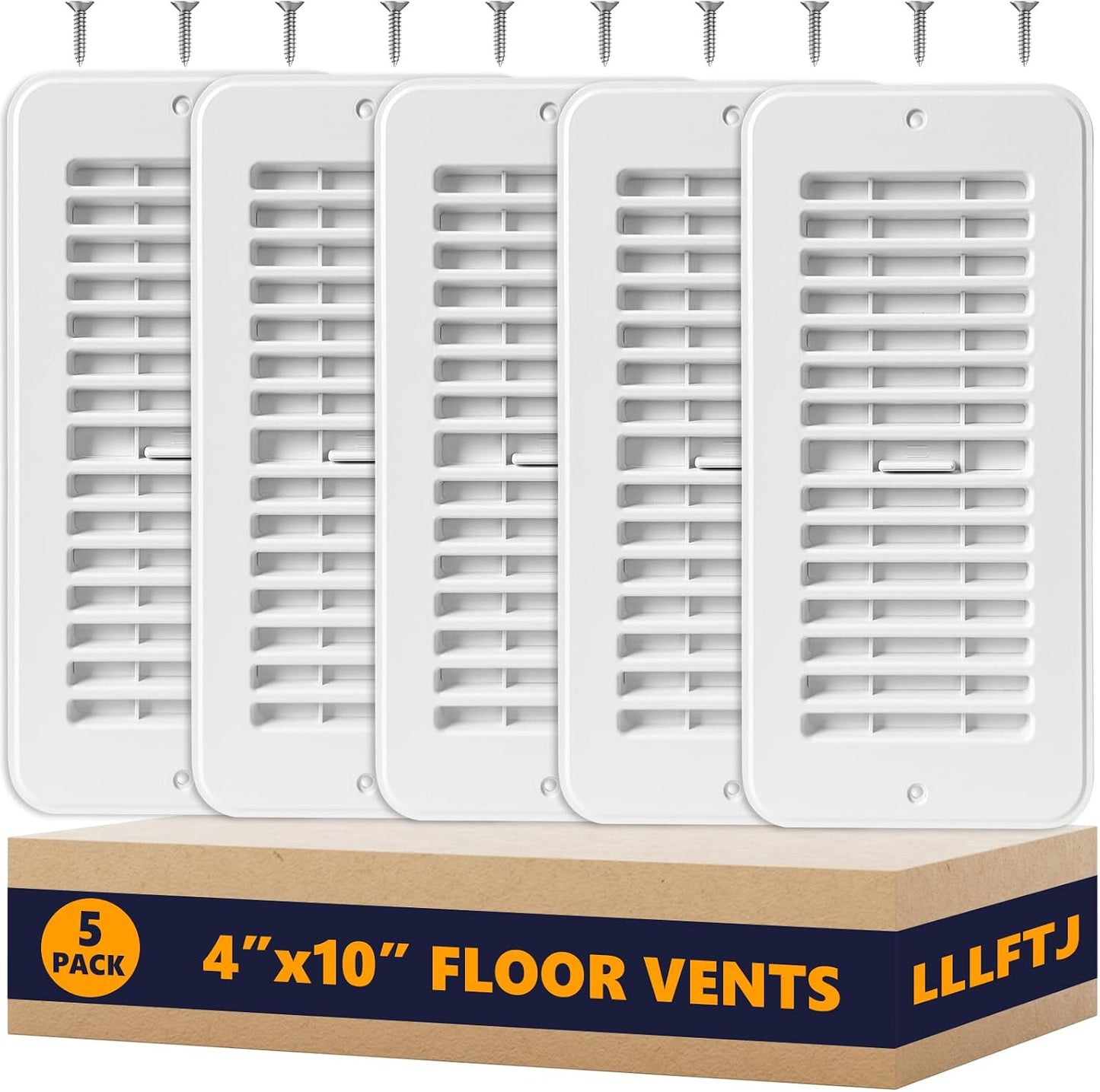 Cubiertas ventilación piso 4x10pulg plástico ajustable set 5
